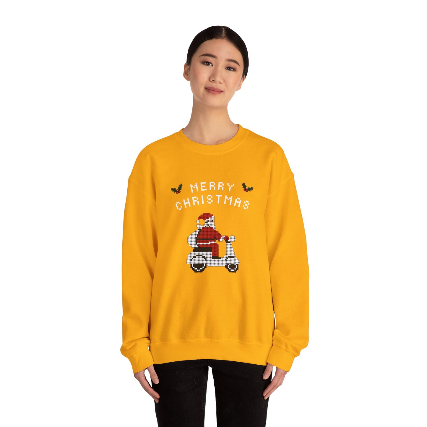 Unisex Heavy Blend Crewneck Sweatshirt Santa on a Vespa 🎅🛵✨