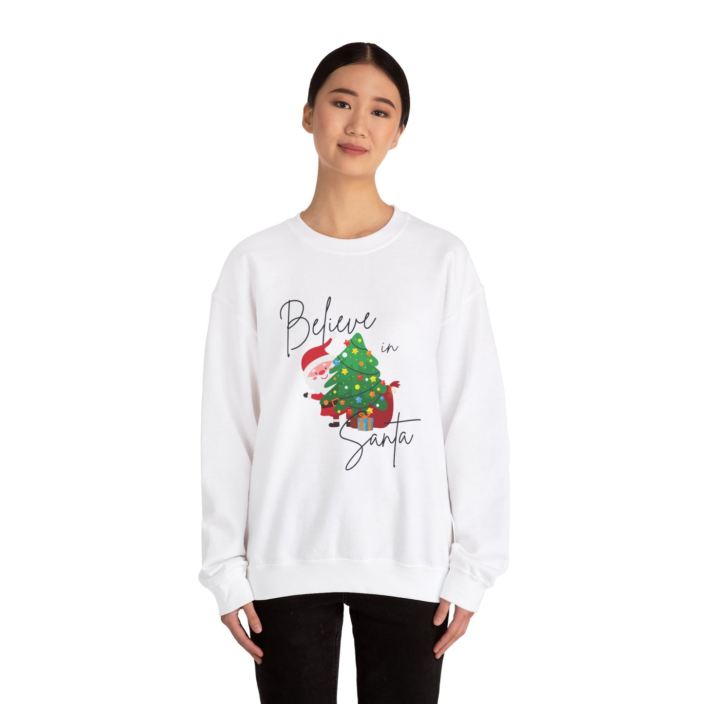 Unisex Heavy Blend Crewneck Sweatshirt Believe In Santa 🎅🎄✨
