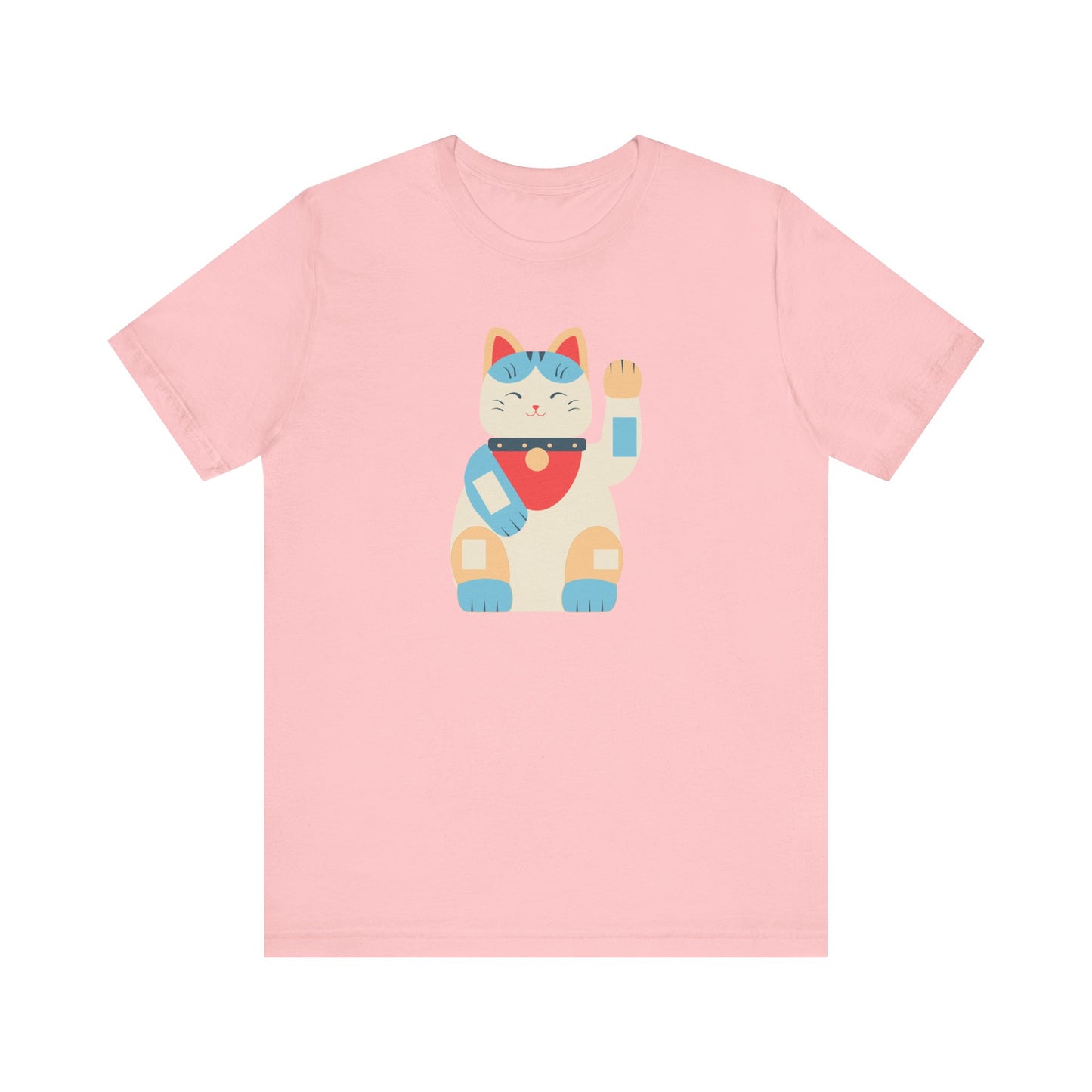 Unisex Jersey Short Sleeve Tee Good Vibes With Maneki-Neko Cat