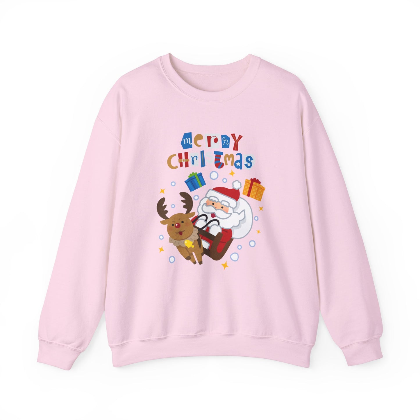 Unisex Heavy Blend Crewneck Sweatshirt Santa & Reindeer Merry Christmas 🎅🦌✨