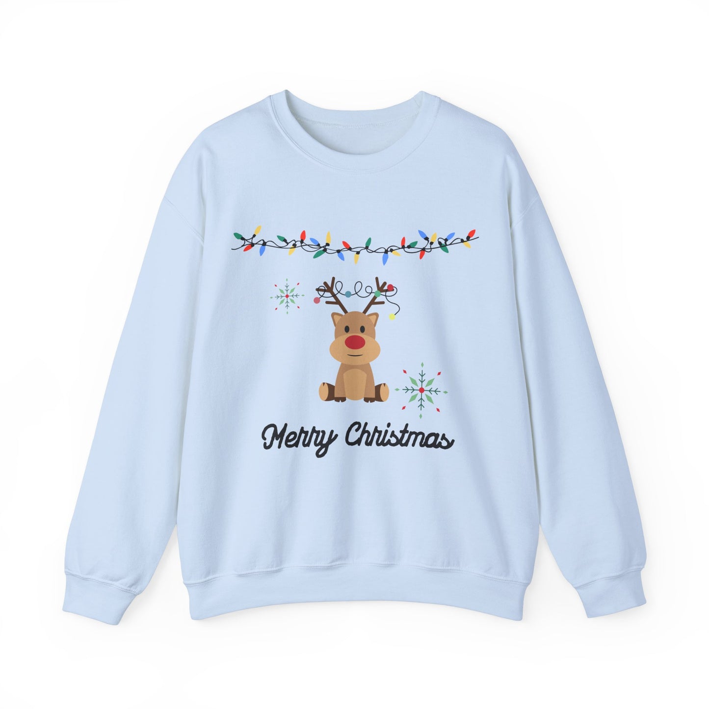 Unisex Heavy Blend Crewneck Sweatshirt Merry Christmas Reindeer 🎄🦌✨