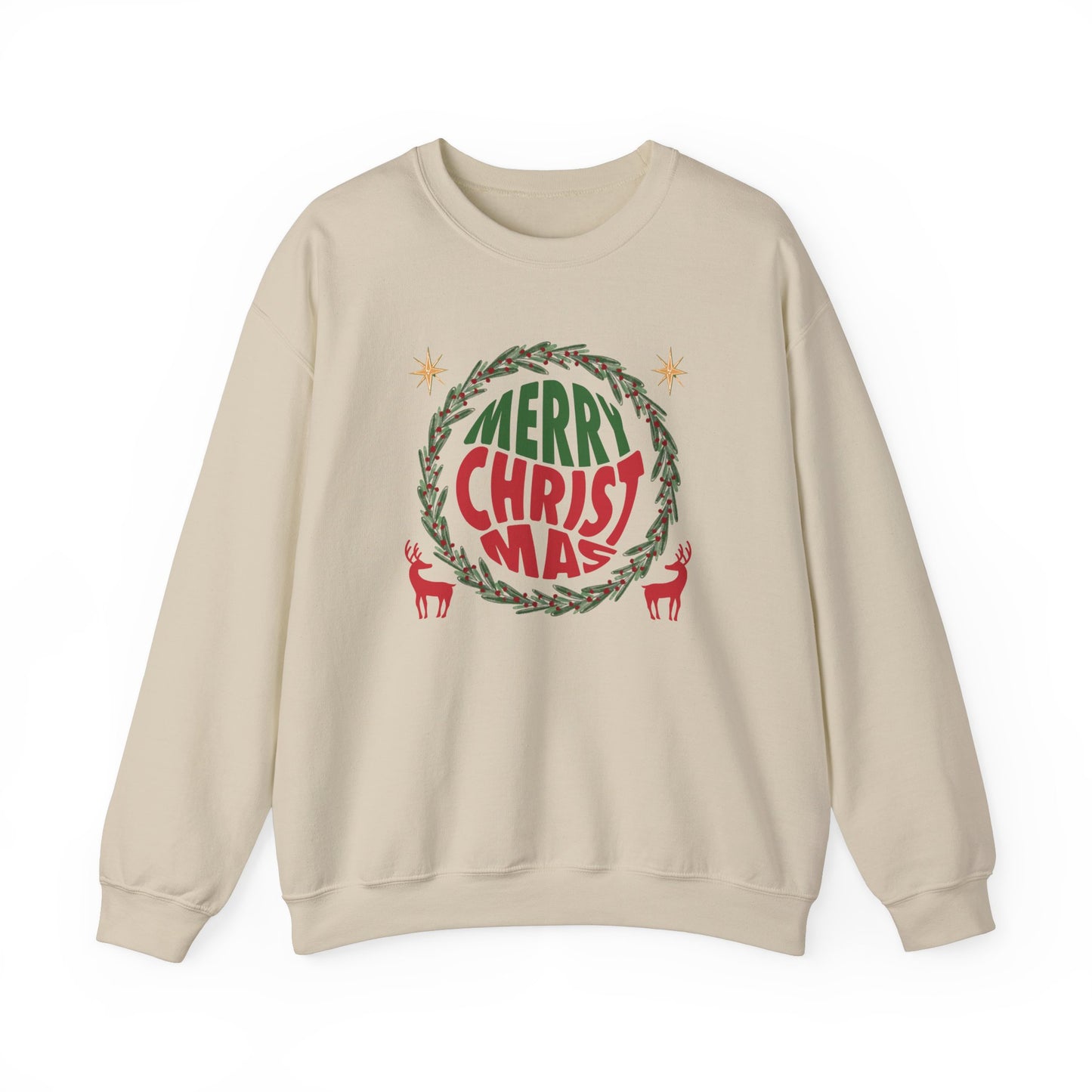 Unisex Heavy Blend Crewneck Sweatshirt Merry Christmas Wreath Design 🎄✨