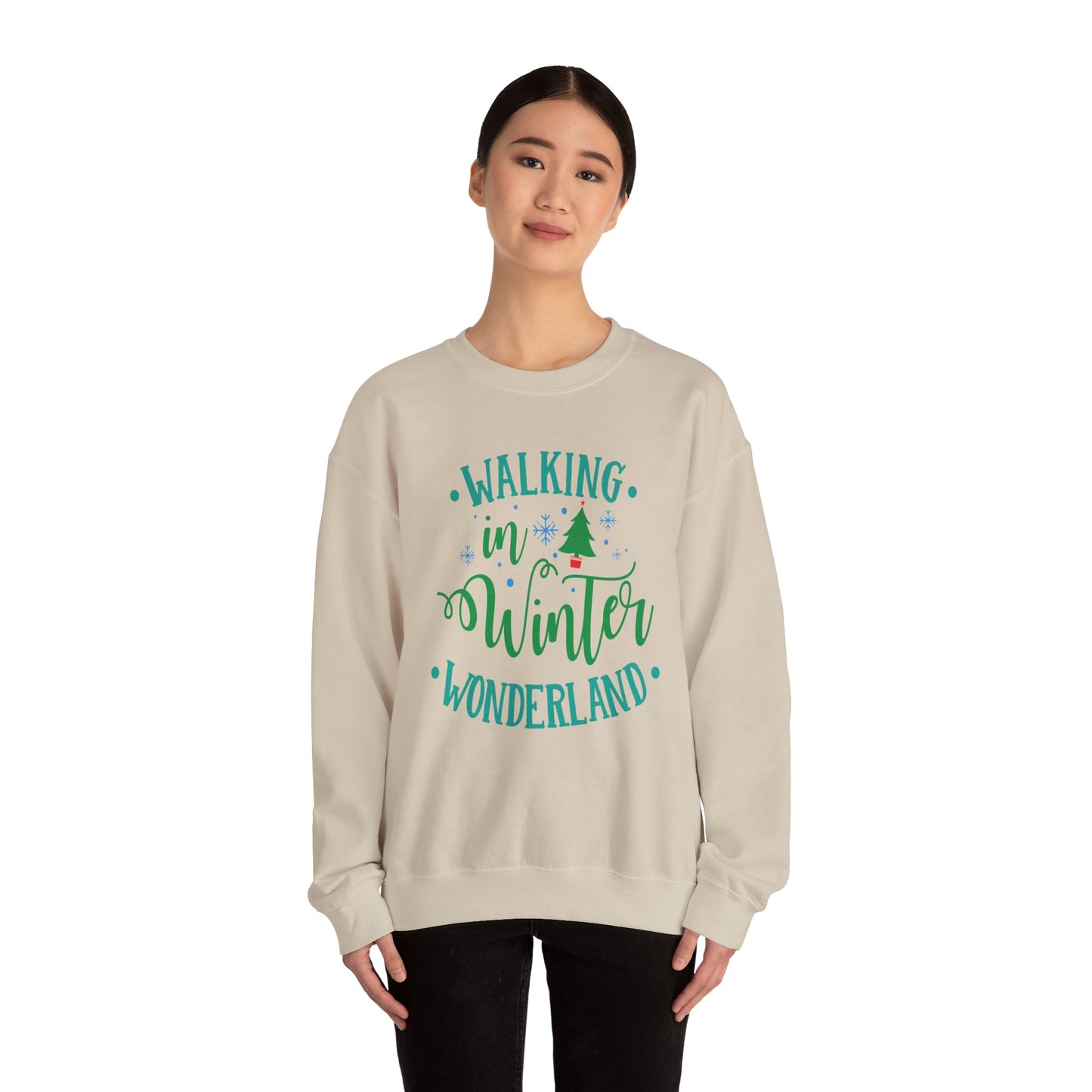 Unisex Heavy Blend Crewneck Sweatshirt Walking In Winter Wonderland ❄️🎶✨