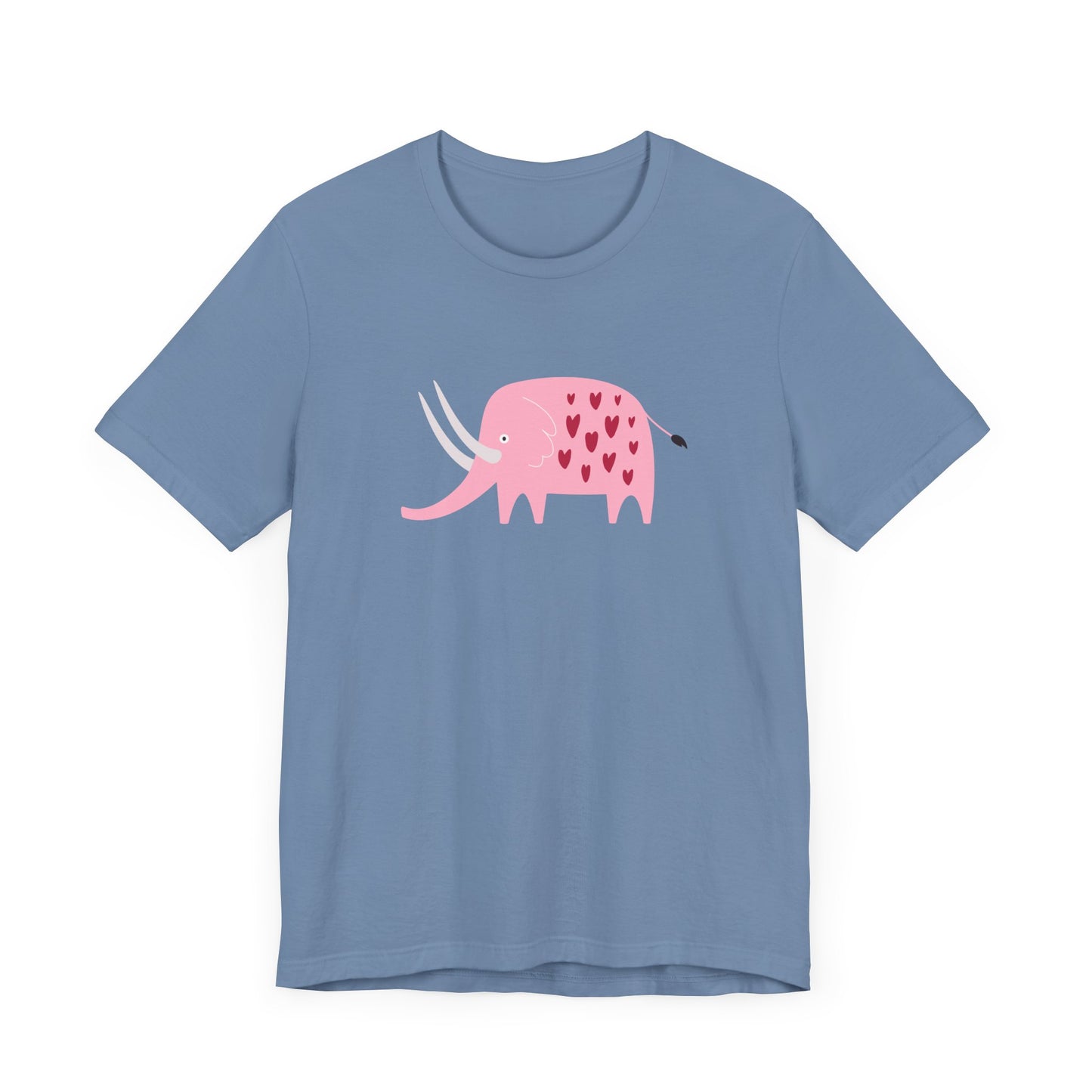 Unisex Jersey Short Sleeve Tee "Lovely Pink Pachyderm" Adorable Elephant with Hearts