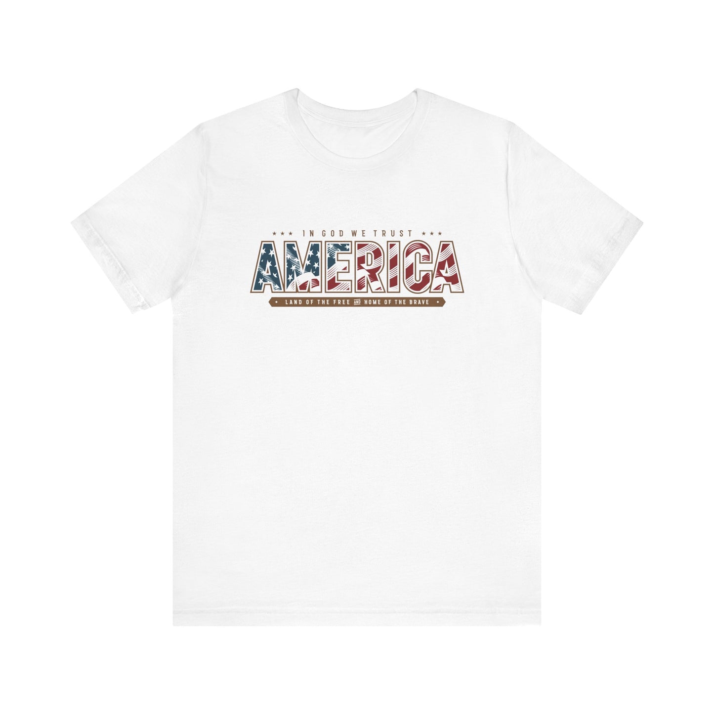 Unisex Jersey Short Sleeve Tee America Land Of The Free Home Of The Brave