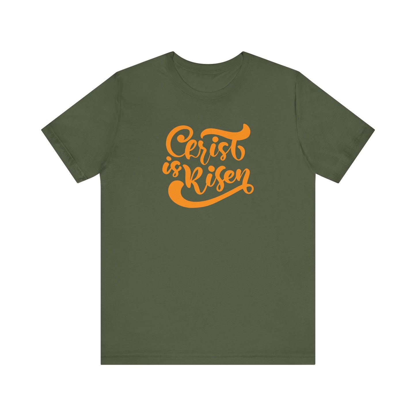 Christ is Risen Orange Print Unisex Jersey Short Sleeve Tee