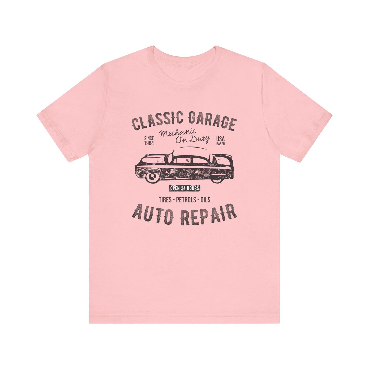 Unisex Jersey Short Sleeve Tee Classic Garage Auto Repair Black Print