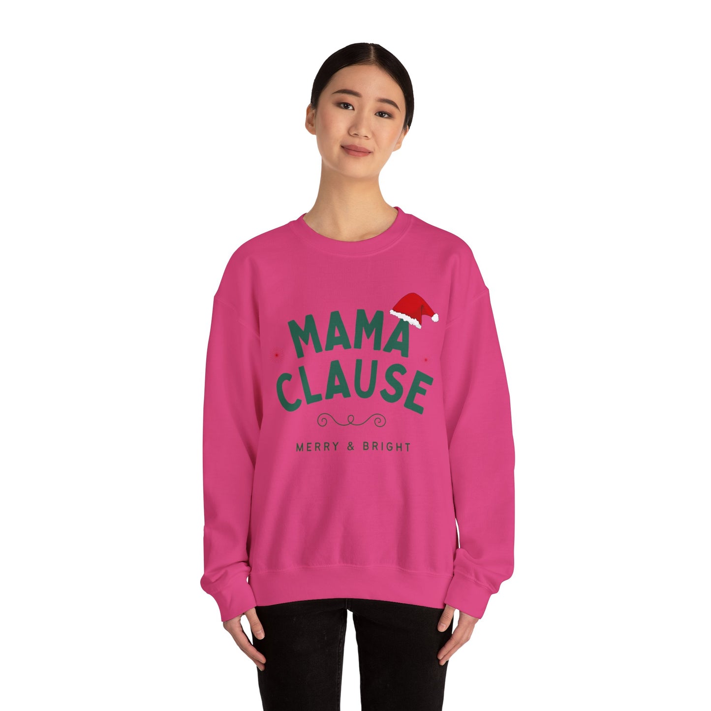 Unisex Heavy Blend Crewneck Sweatshirt Mama Clause Merry & Bright 🎄✨