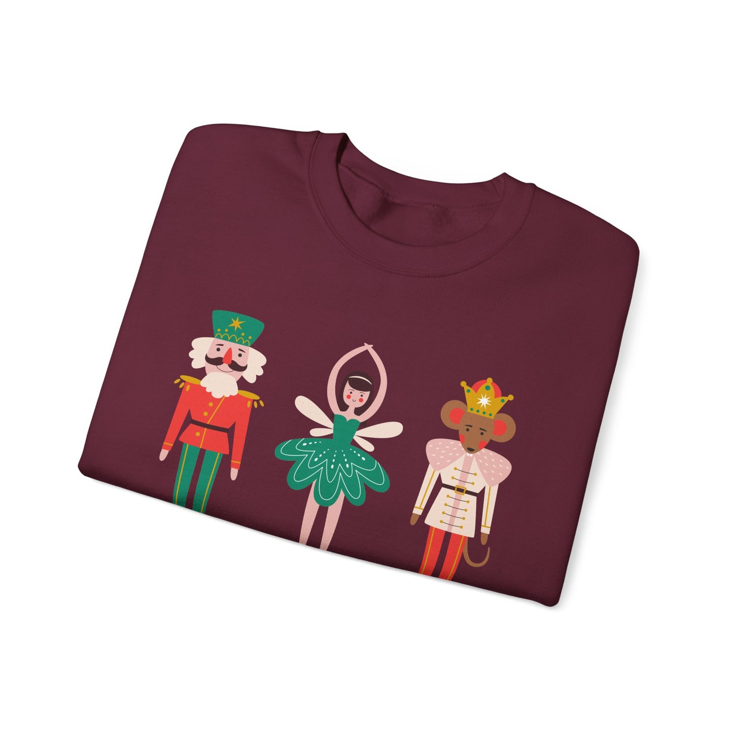 Unisex Heavy Blend Crewneck Sweatshirt Happy Holidays Nutcracker 🎄✨