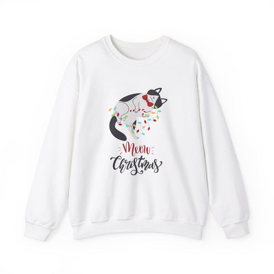 Unisex Heavy Blend Crewneck Sweatshirt  Meow Christmas 🎄🐱✨