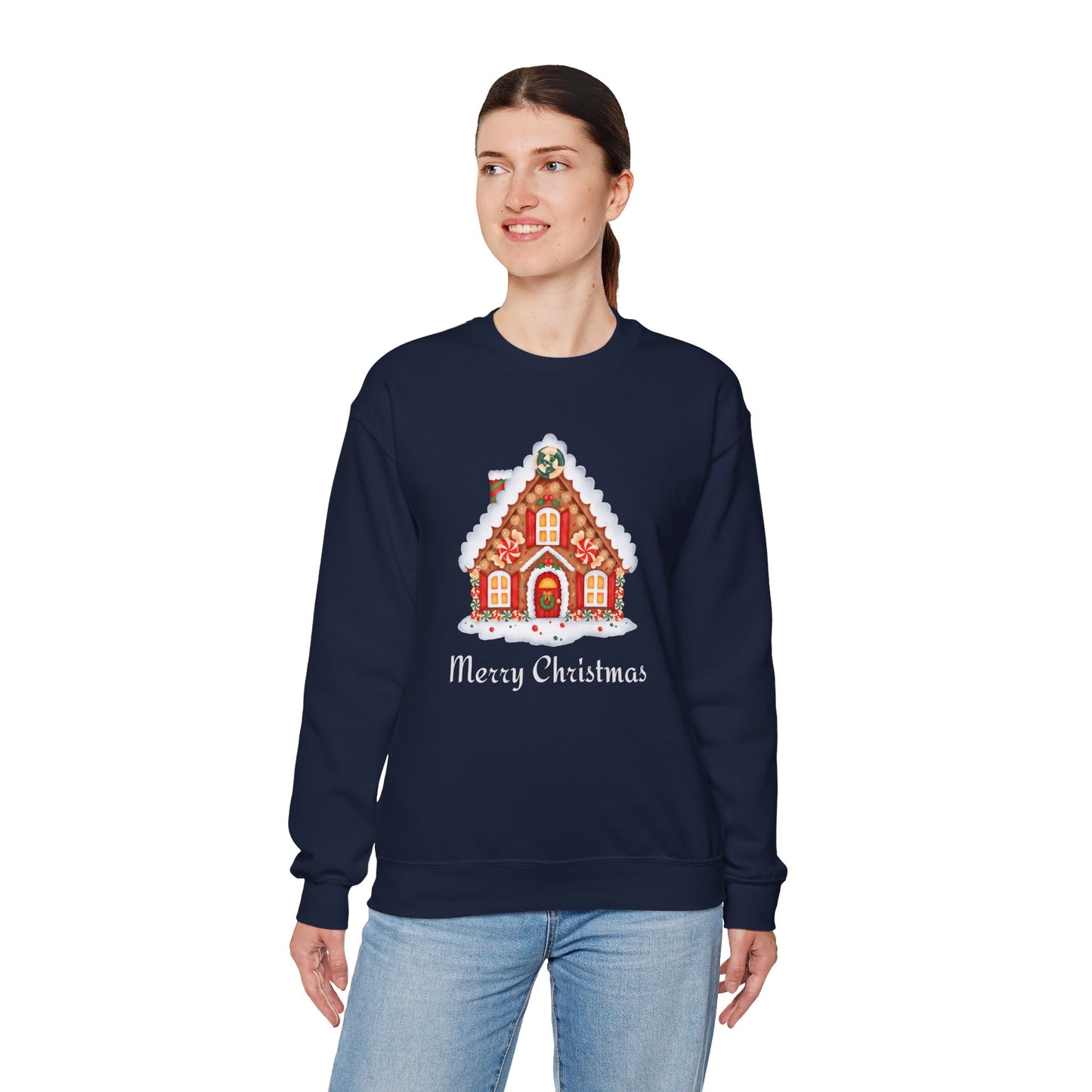 Christmas Gingerbread House 🎄🍬✨ Unisex Heavy Blend Crewneck Sweatshirt