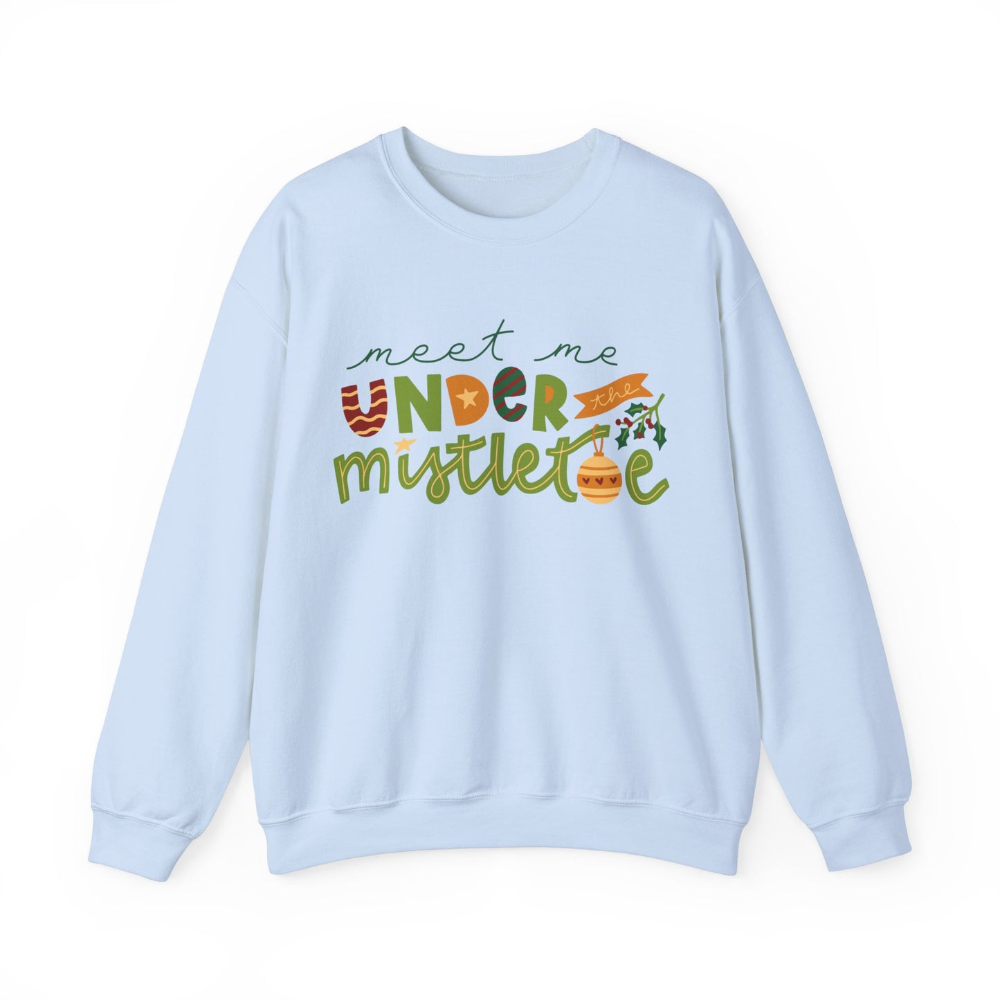 Unisex Heavy Blend Crewneck Sweatshirt Meet Me Under The Mistletoe 🎄💋✨