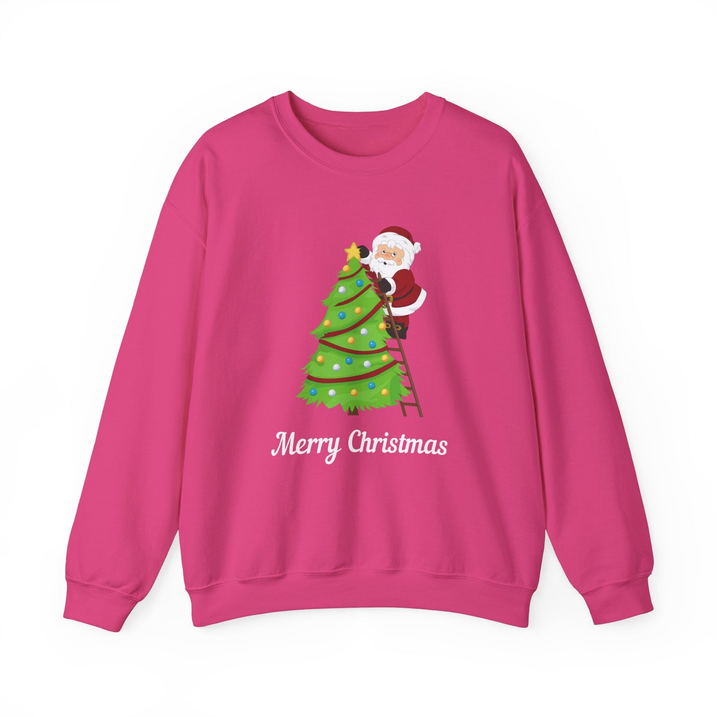 Unisex Heavy Blend Crewneck Sweatshirt Santa Climbing Ladder Merry Christmas 🎅🎄✨