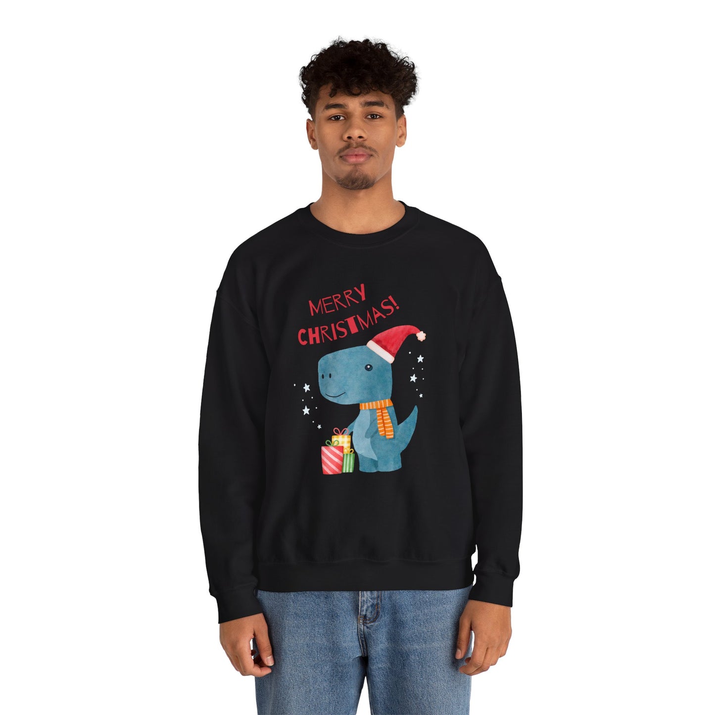 Merry Christmas Dino 🎄🦖🎁 Unisex Heavy Blend Crewneck Sweatshirt