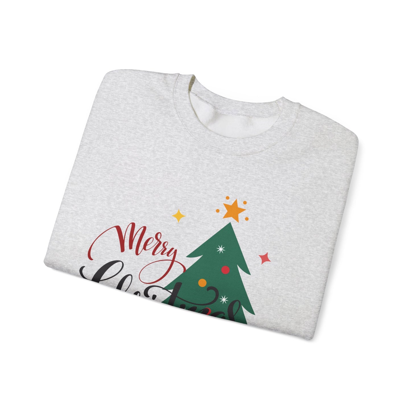 Unisex Heavy Blend Crewneck Sweatshirt Merry Christmas Tree Design 🎄✨