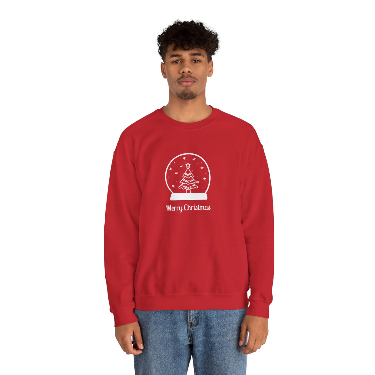 Snow Globe with Merry Christmas 🎄❄️✨ Unisex Heavy Blend Crewneck Sweatshirt
