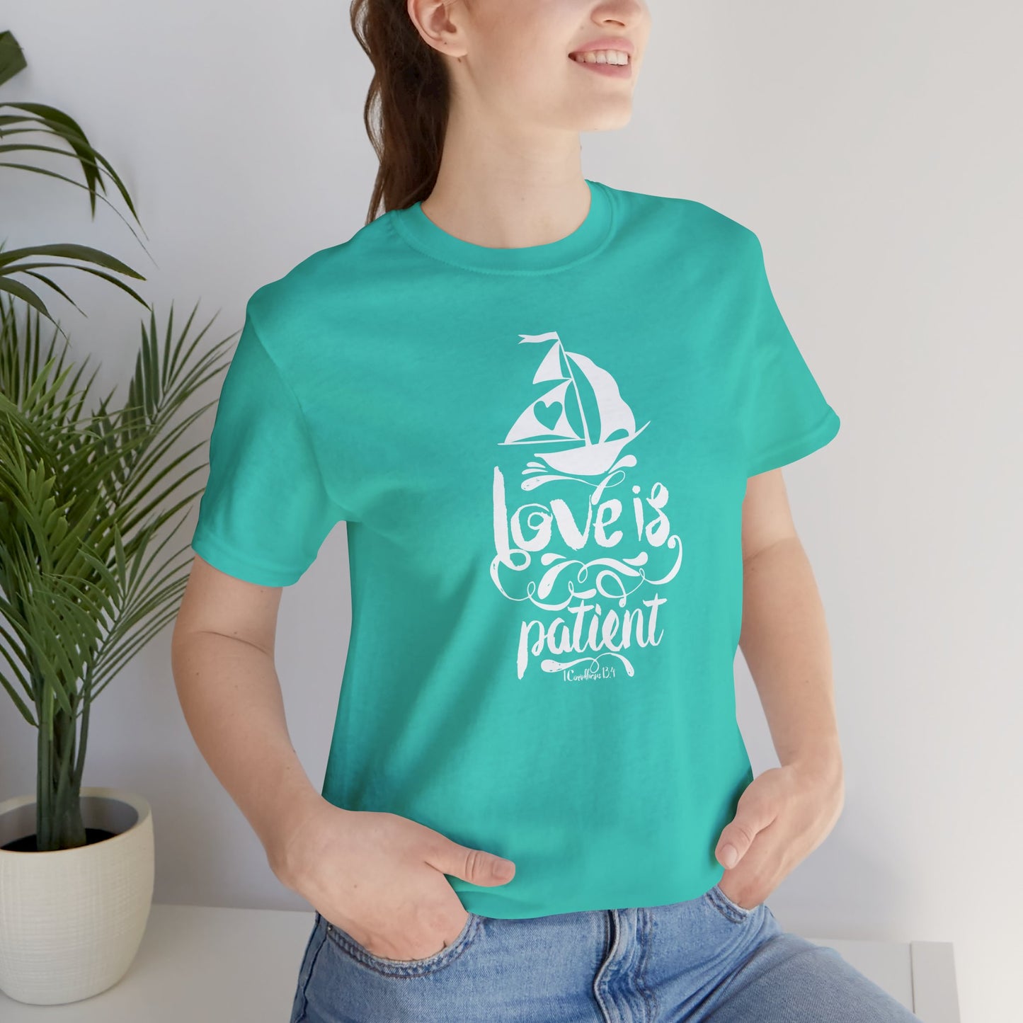 Love Is Patient Corinthians 13:4 Unisex Jersey Short Sleeve Tee