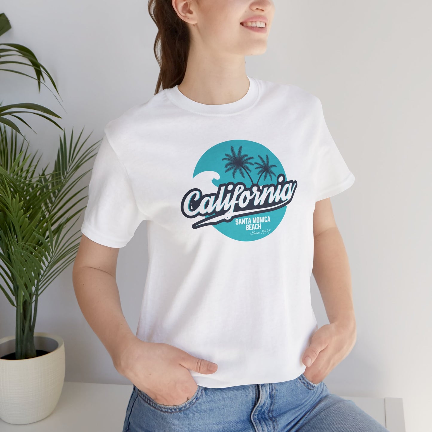 California Santa Monica Beach Unisex Jersey Short Sleeve Tee