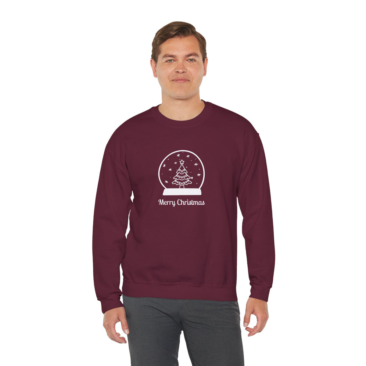 Snow Globe with Merry Christmas 🎄❄️✨ Unisex Heavy Blend Crewneck Sweatshirt