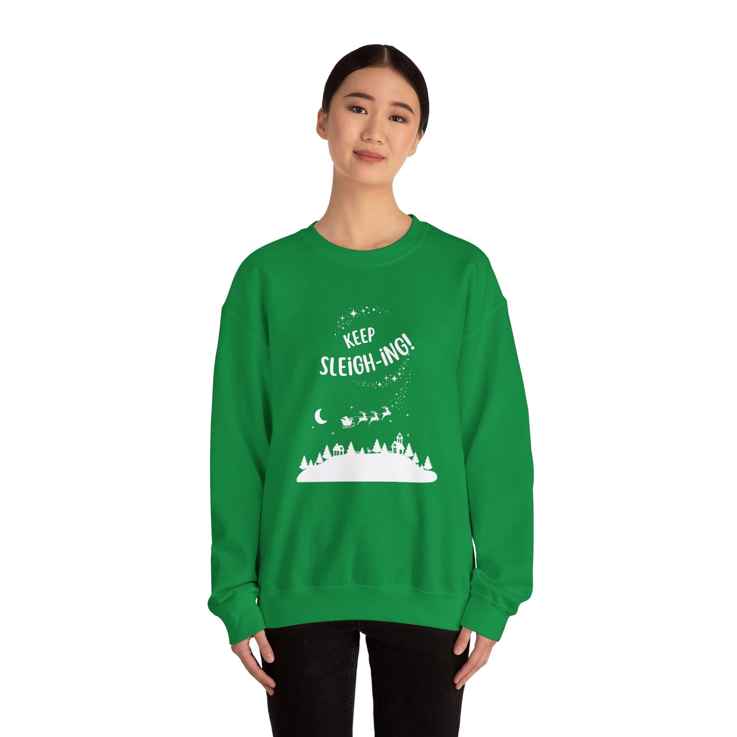 Unisex Heavy Blend Crewneck Sweatshirt Keep Sleighing 🎅✨