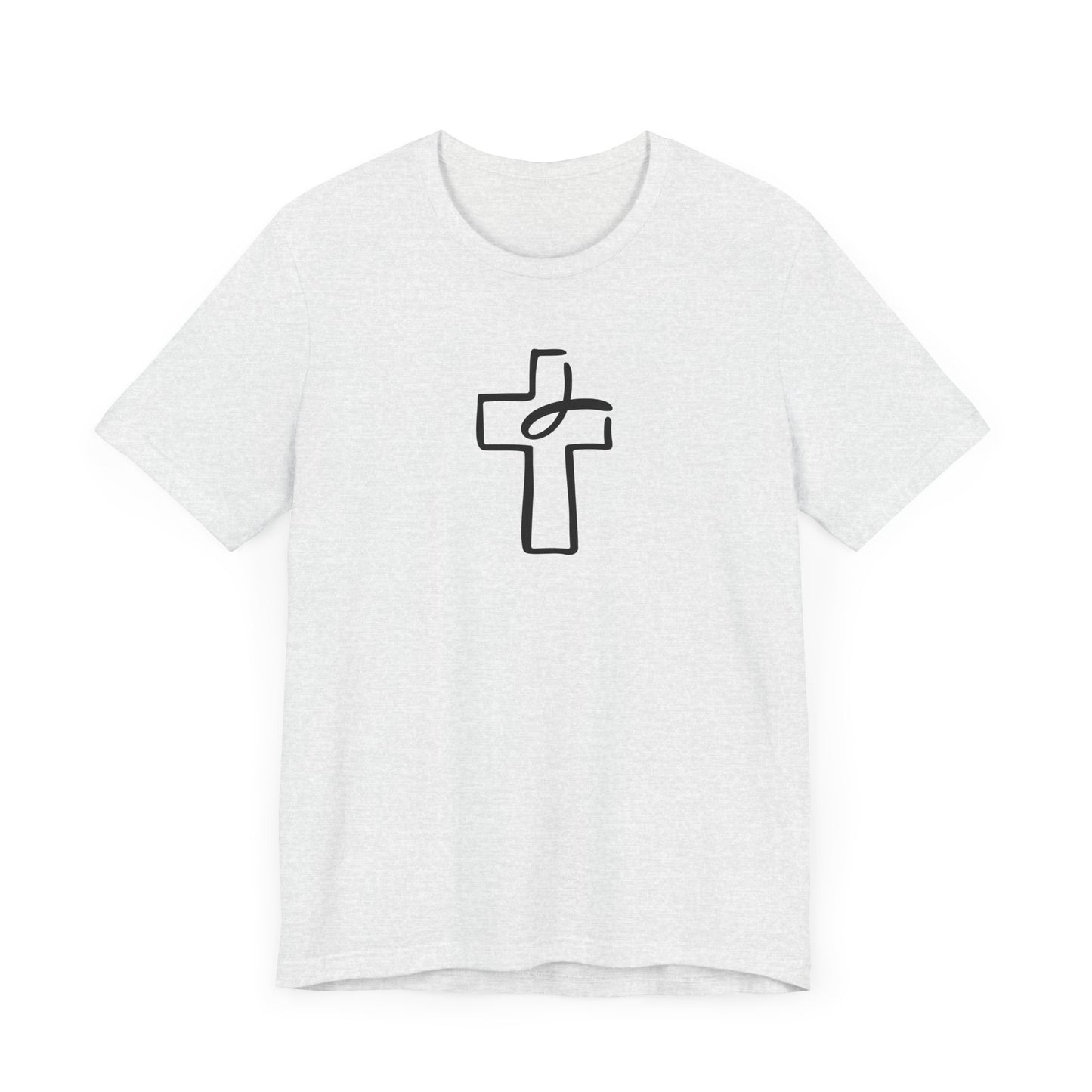 Crucifix Ichthys "Jesus Fish" Black Print Unisex Jersey Short Sleeve Tee