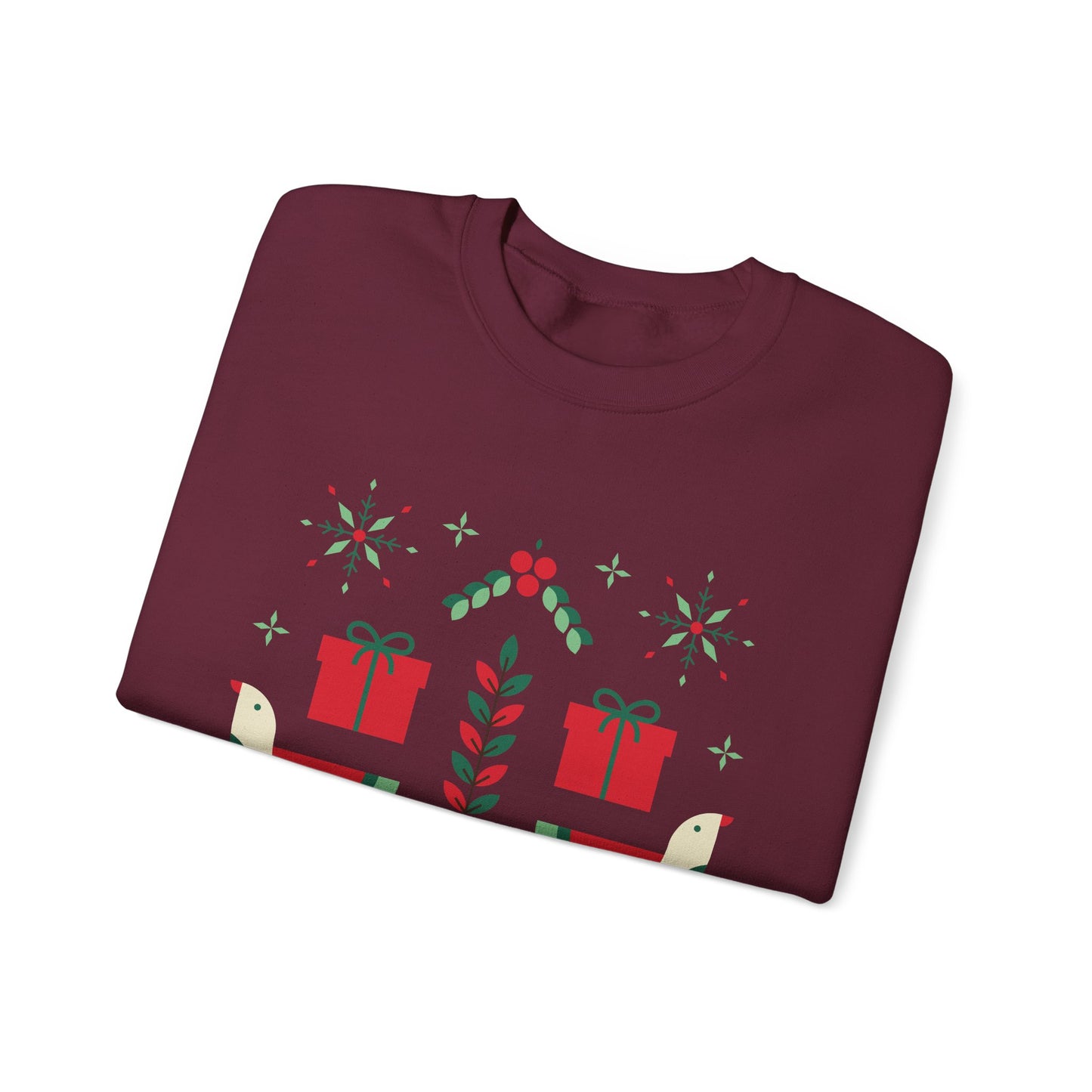 Unisex Heavy Blend Crewneck Sweatshirt Folk Art Christmas Design 🎄✨