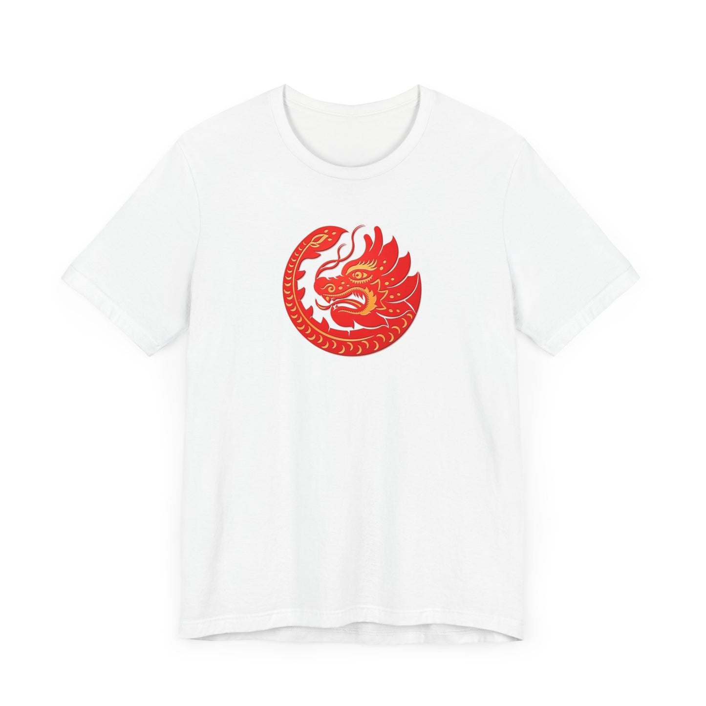 Unisex Jersey Short Sleeve Tee Dragon Magic Chinese New Year Red & Yellow