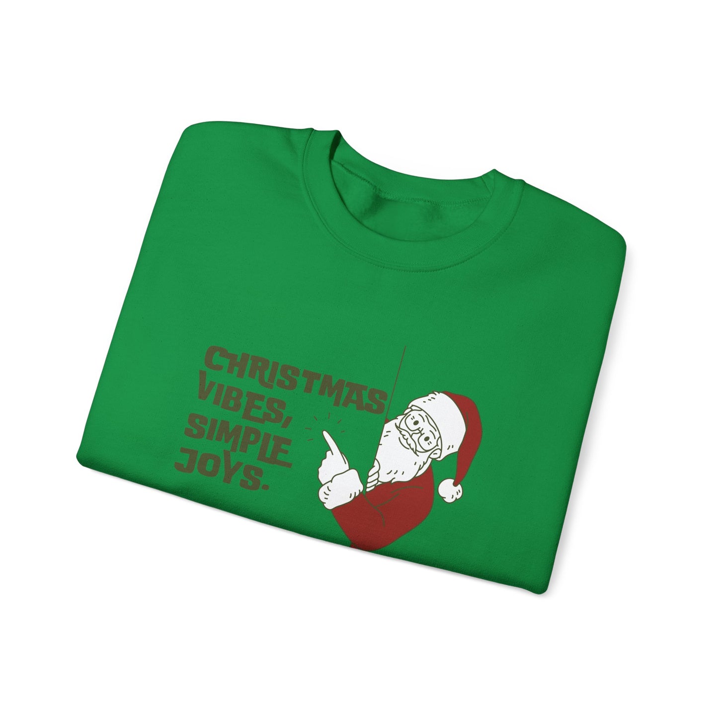 Unisex Heavy Blend Crewneck Sweatshirt Christmas Vibes Simple Joys with Santa 🎅✨
