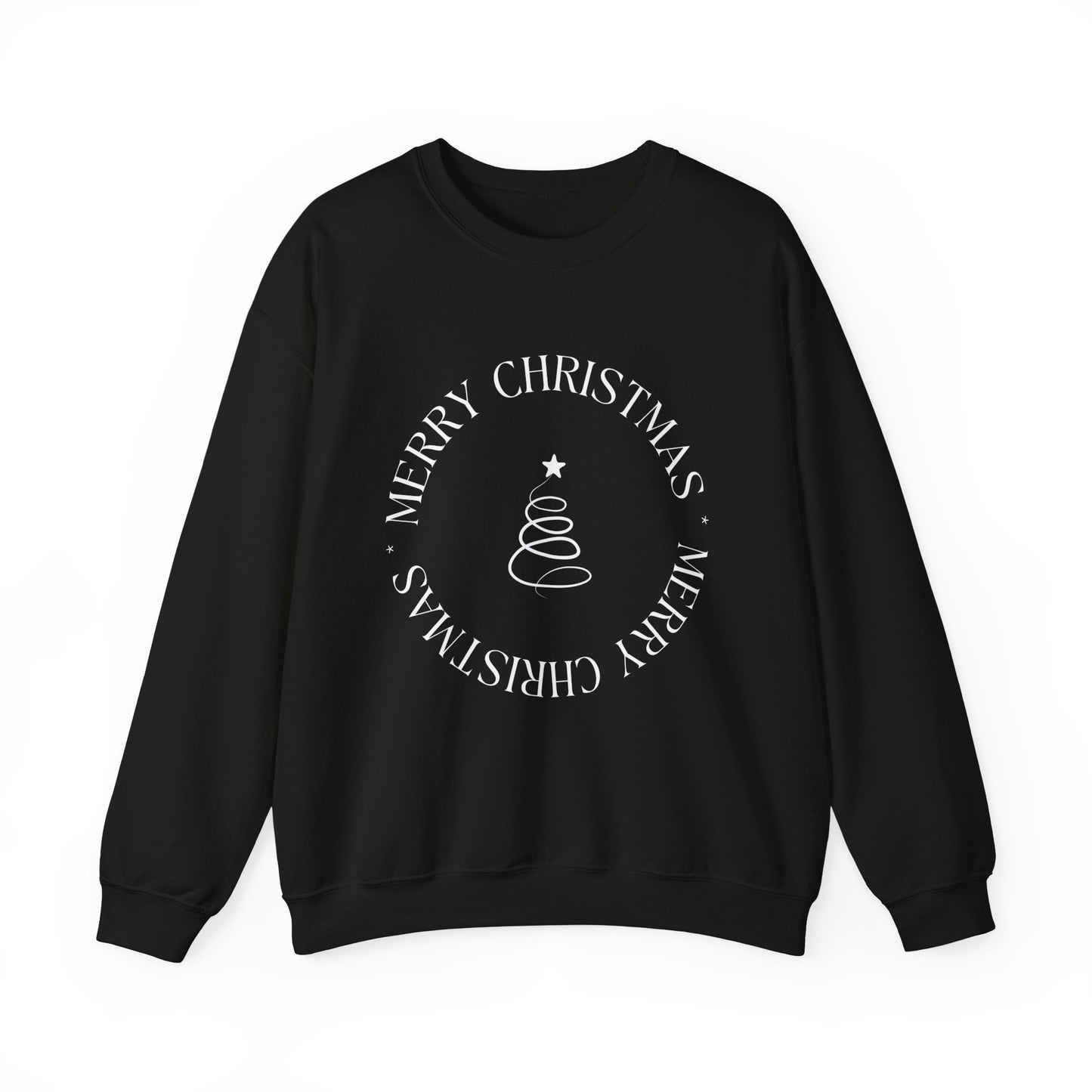 Unisex Heavy Blend Crewneck Sweatshirt Elegant Merry Christmas Tree 🎄✨