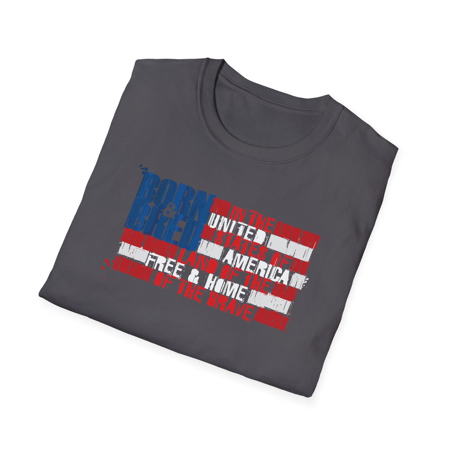Born & Bred In The USA Unisex Softstyle T-Shirt