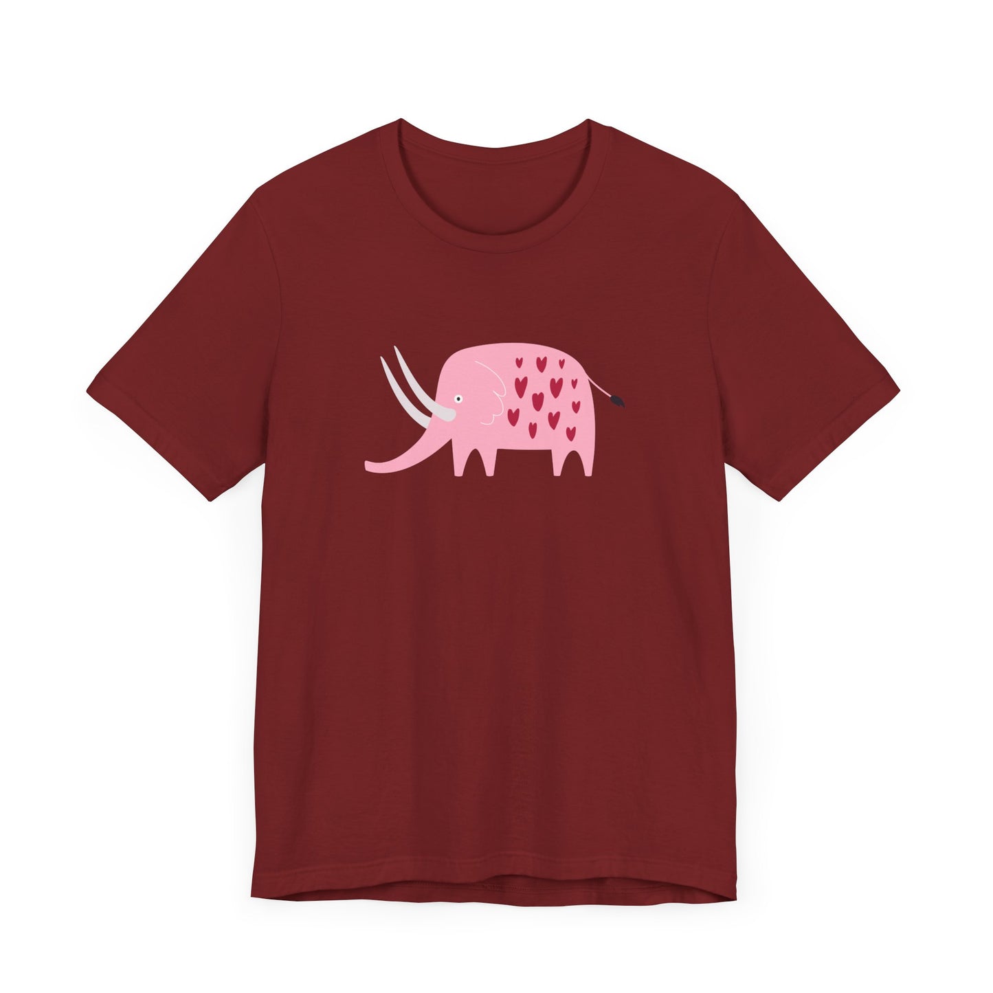 Unisex Jersey Short Sleeve Tee "Lovely Pink Pachyderm" Adorable Elephant with Hearts