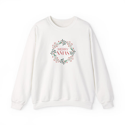 Merry Christmas Wreath 🎄✨ Unisex Heavy Blend Crewneck Sweatshirt