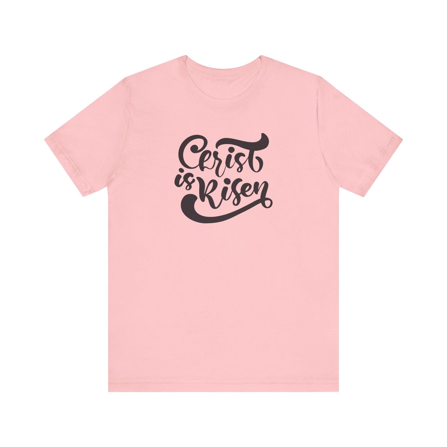 Unisex Jersey Short Sleeve Tee Easter 'Christ is Risen' Black Print