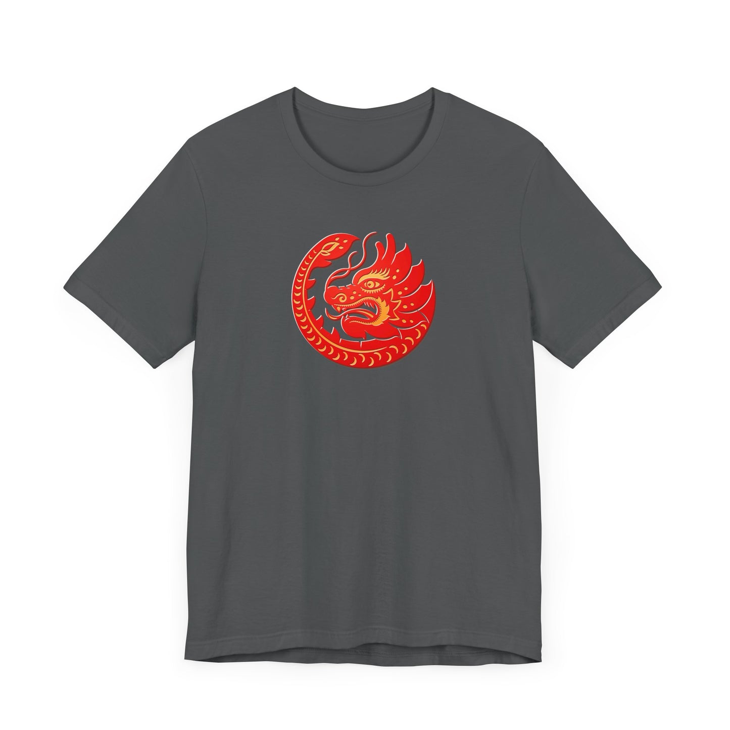 Unisex Jersey Short Sleeve Tee Dragon Magic Chinese New Year Red & Yellow