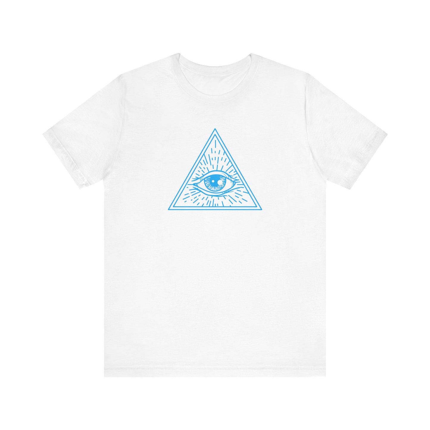 Unisex Jersey Short Sleeve Tee "Eye of Providence" All Seeing Eye Blue Print