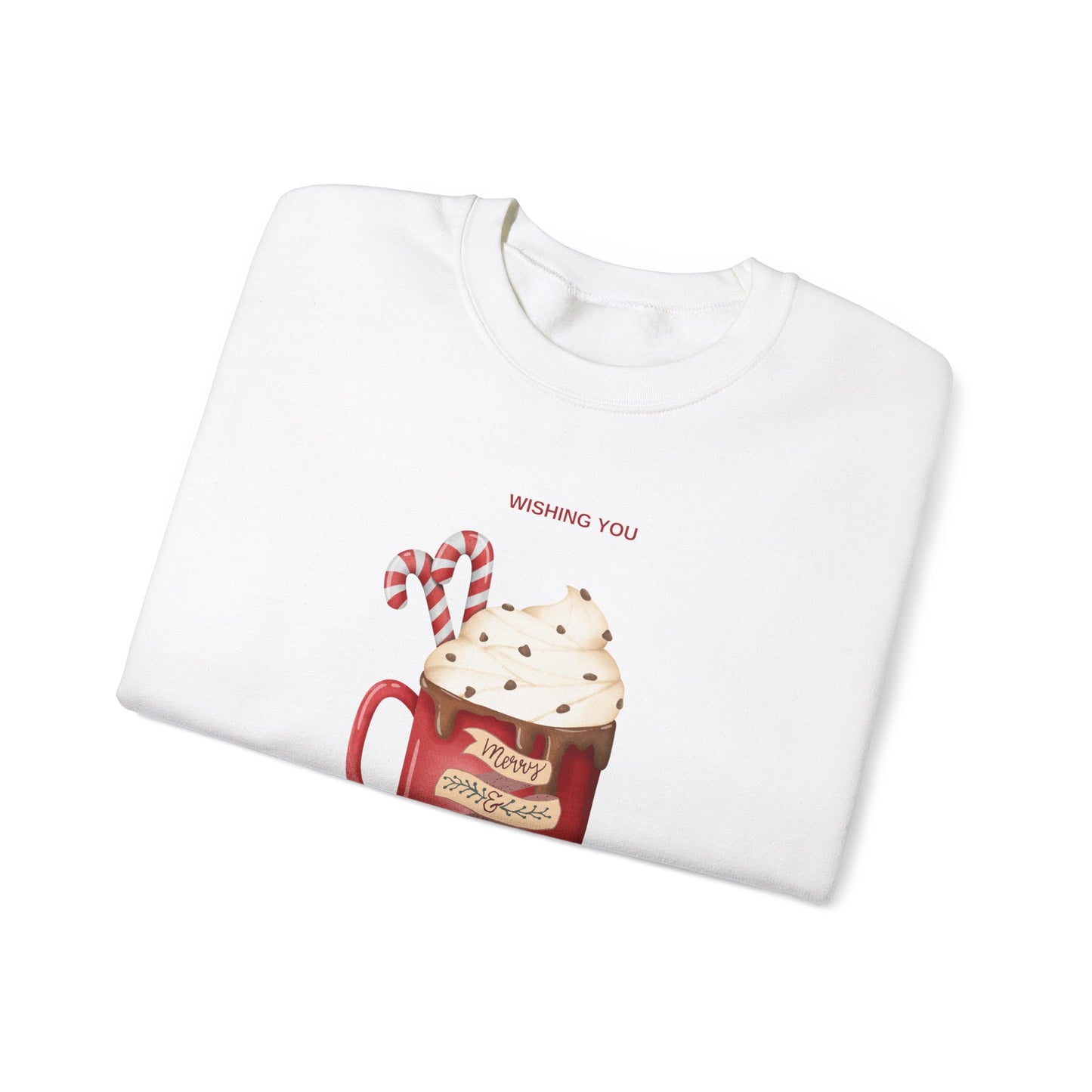 Unisex Heavy Blend Crewneck Sweatshirt Wishing You A Joyful Christmas ☕️🍬✨