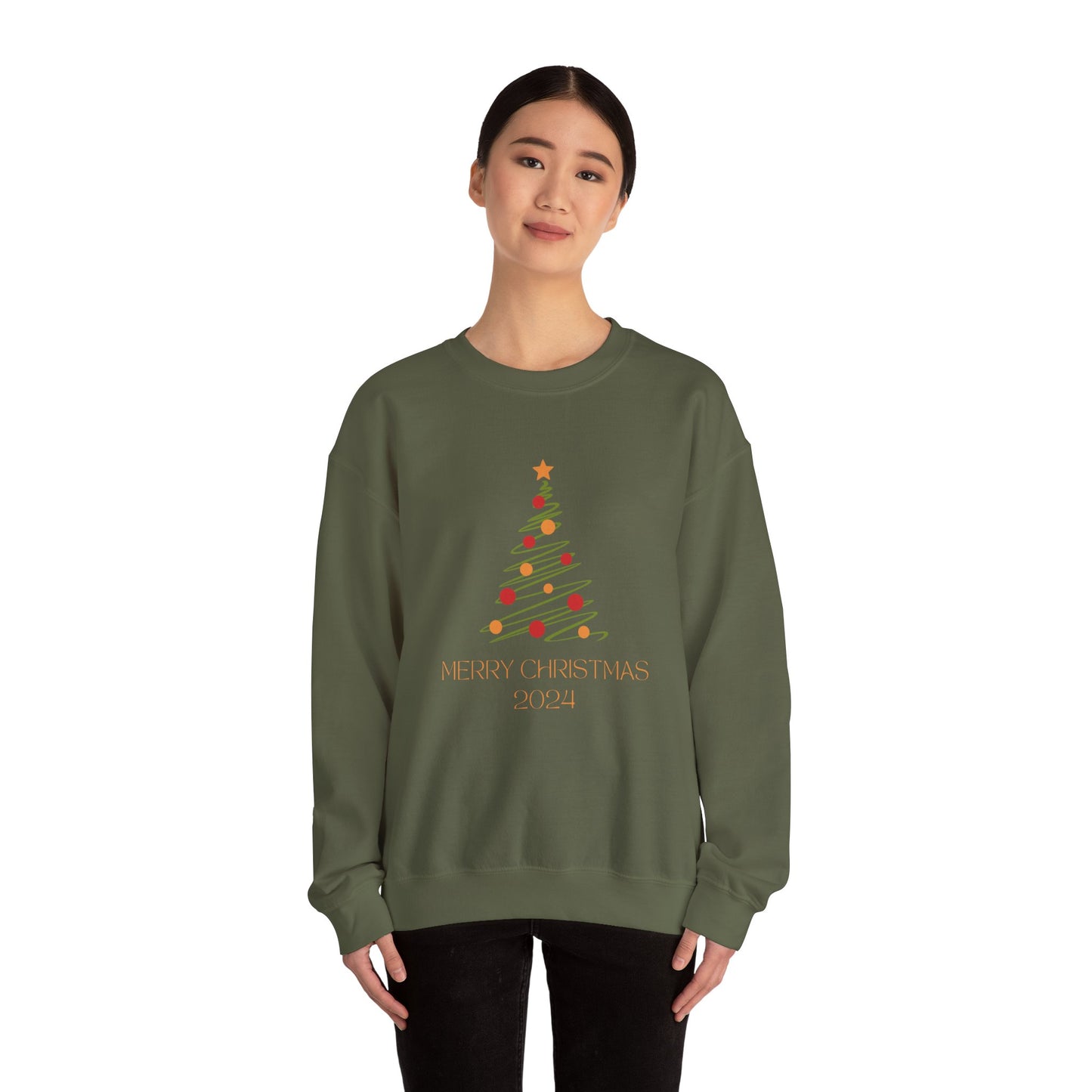 Unisex Heavy Blend Crewneck Sweatshirt Merry Christmas 2024 🎄✨