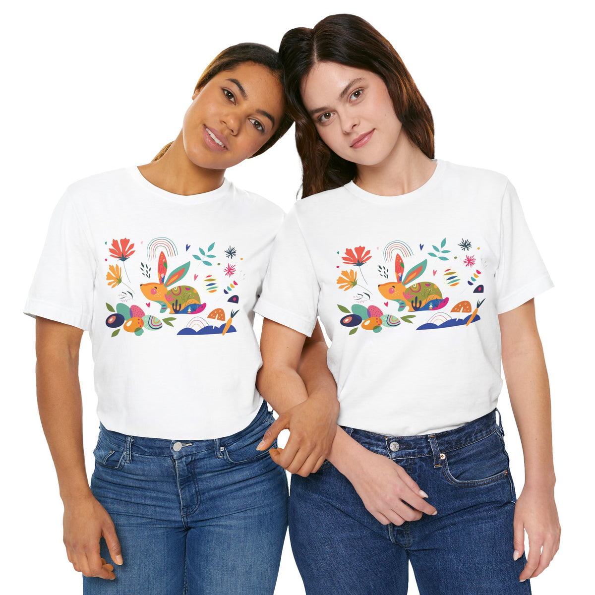 Hoppy Easter Colorful Boho Spring Collage Unisex Jersey Short Sleeve Tee