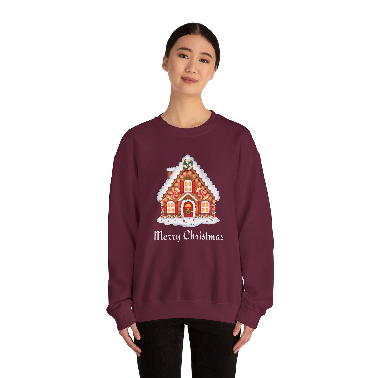 Christmas Gingerbread House 🎄🍬✨ Unisex Heavy Blend Crewneck Sweatshirt