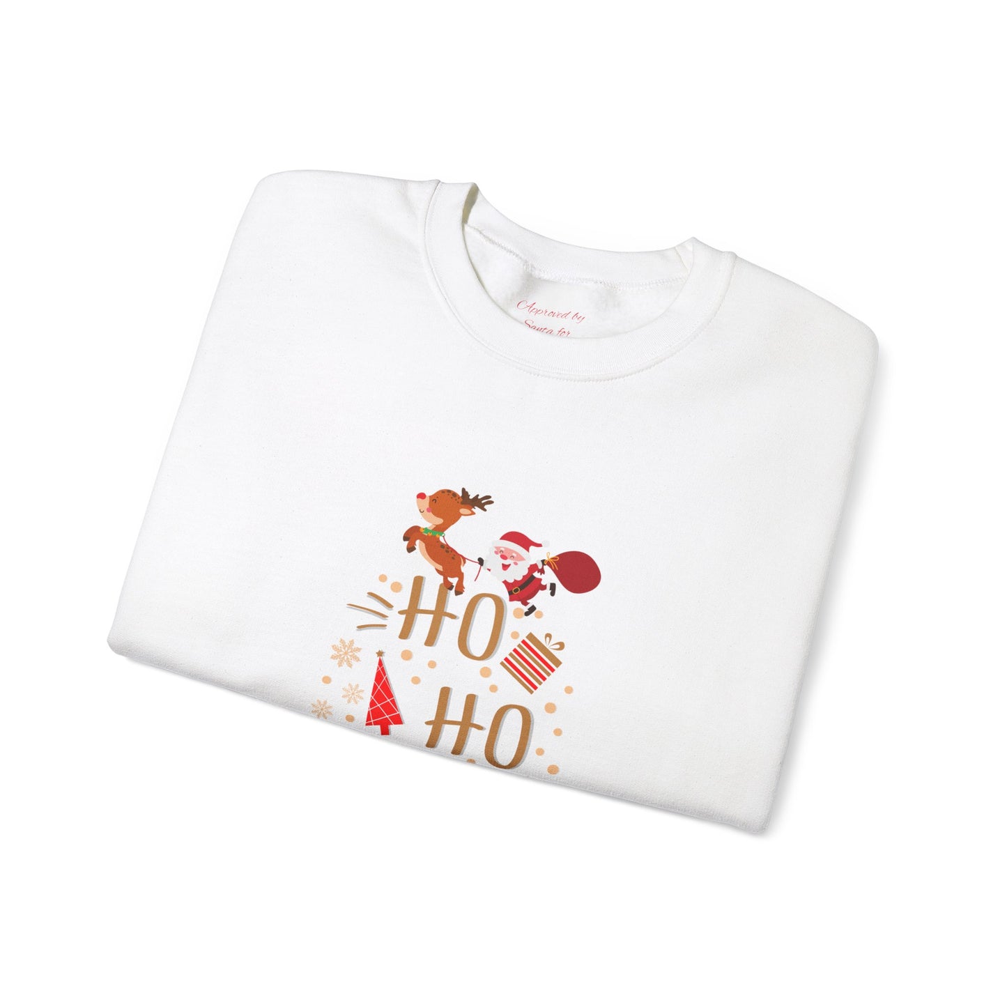 Unisex Heavy Blend Crewneck Sweatshirt Ho Ho Ho with Santa and Rudolph 🎅🦌🎁