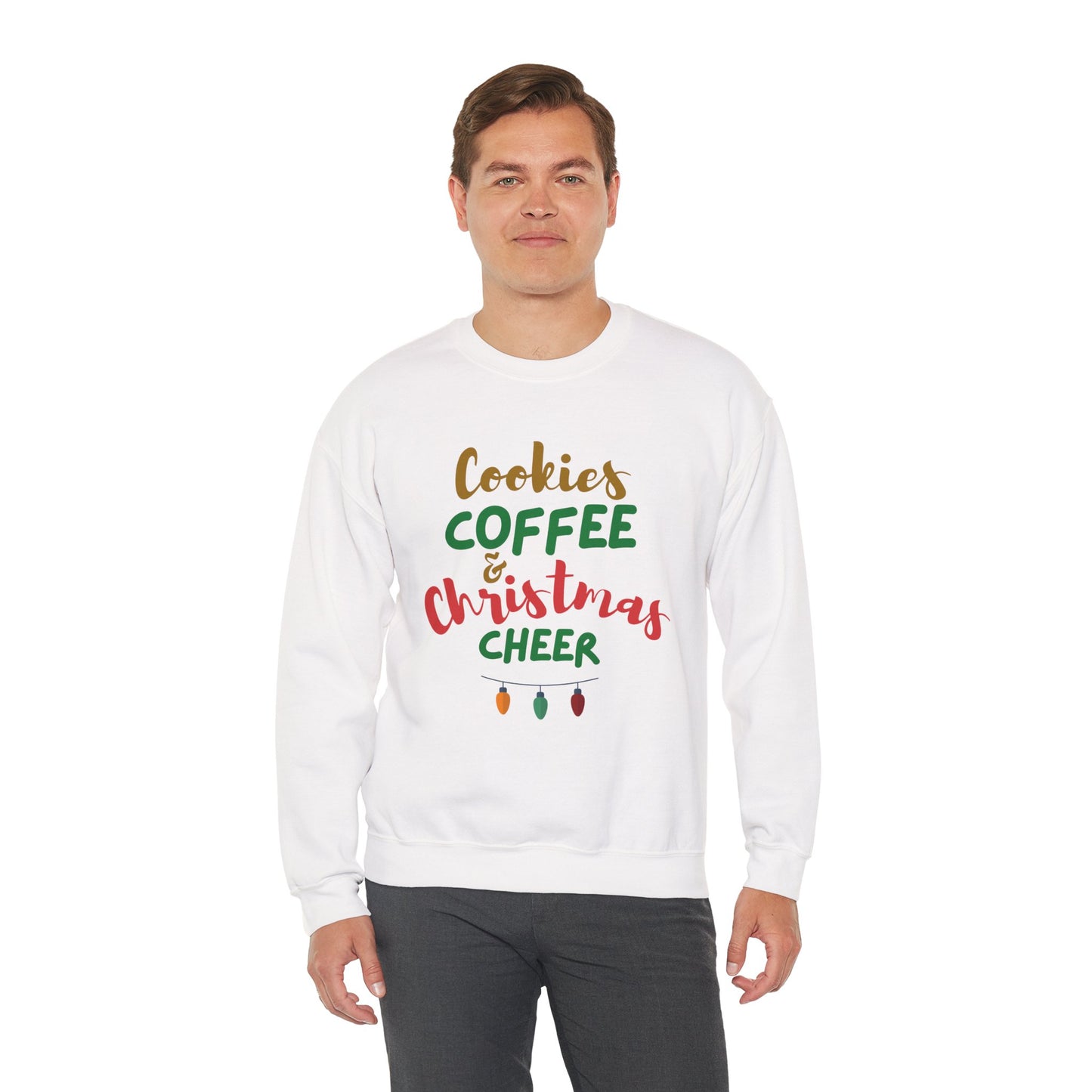 Cookies, Coffee & Christmas Cheer 🍪☕🎄 Unisex Heavy Blend Crewneck Sweatshirt