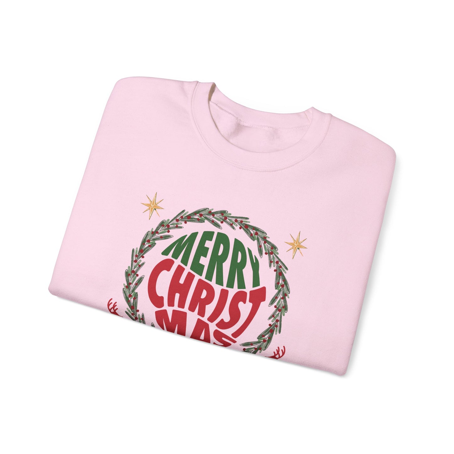 Unisex Heavy Blend Crewneck Sweatshirt Merry Christmas Wreath Design 🎄✨