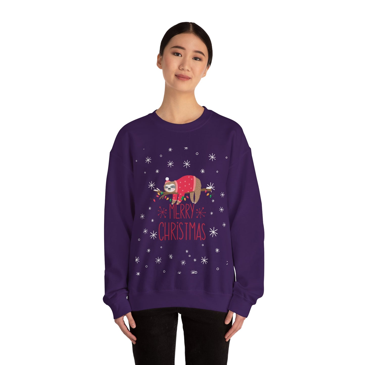 Merry Christmas Sloth 🎄🦥✨ Unisex Heavy Blend Crewneck Sweatshirt