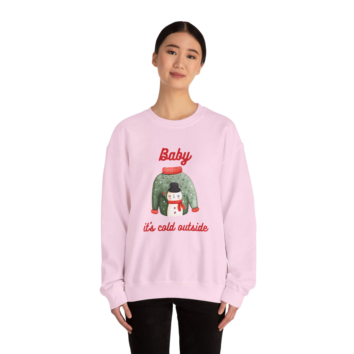 Unisex Heavy Blend Crewneck Sweatshirt Baby It's Cold Outside Snowman 🎄❄️❤️