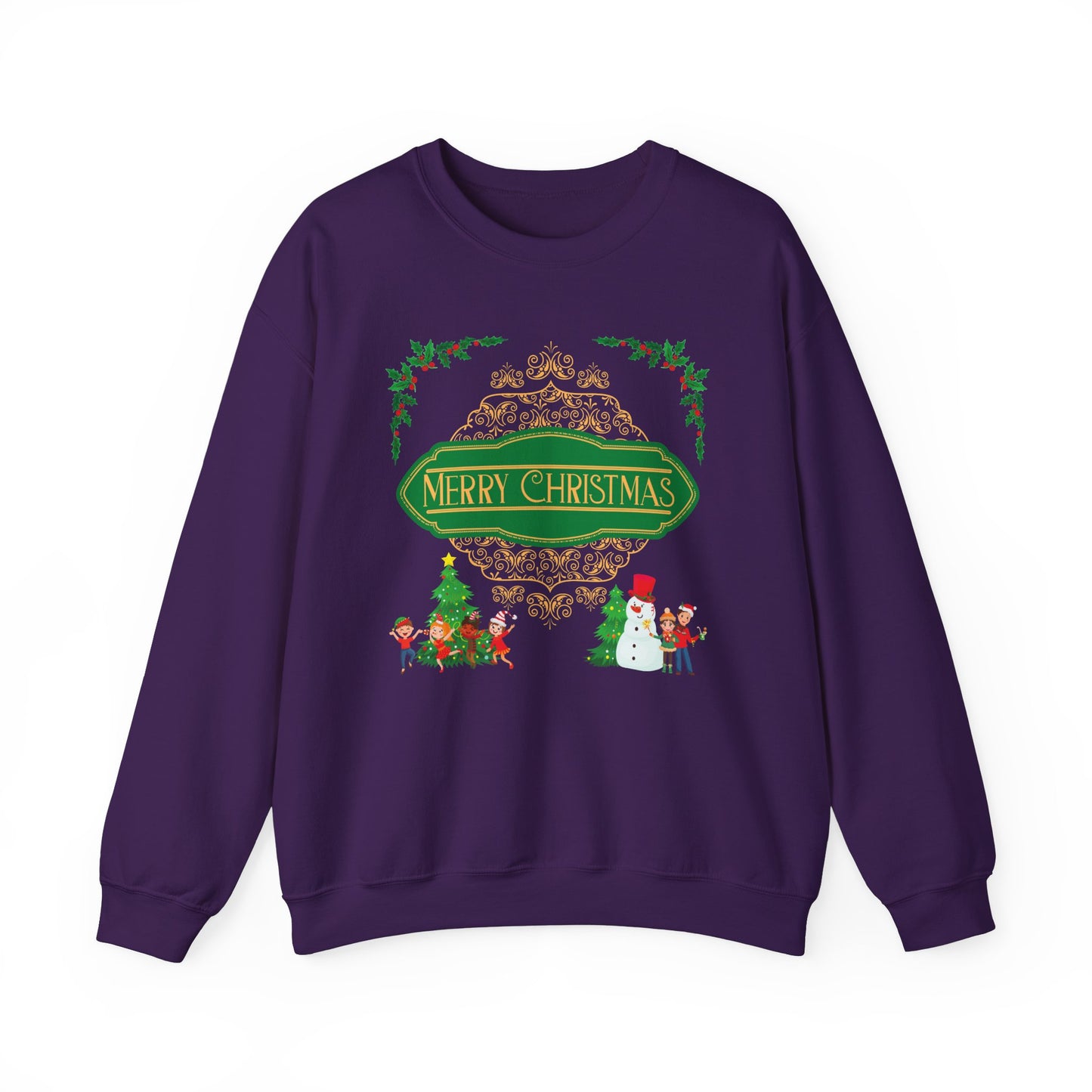 Unisex Heavy Blend Crewneck Sweatshirt Elegant Merry Christmas 🎄☃️✨