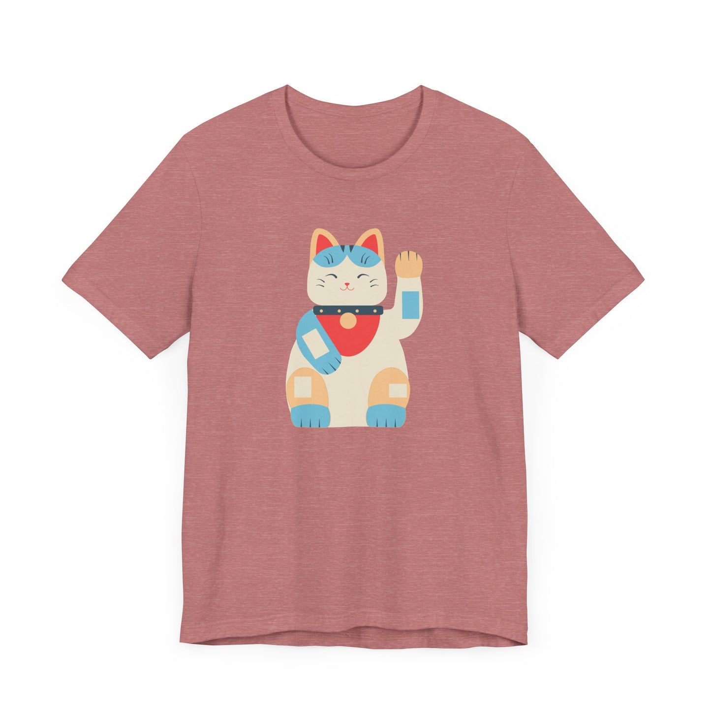 Unisex Jersey Short Sleeve Tee Good Vibes With Maneki-Neko Cat