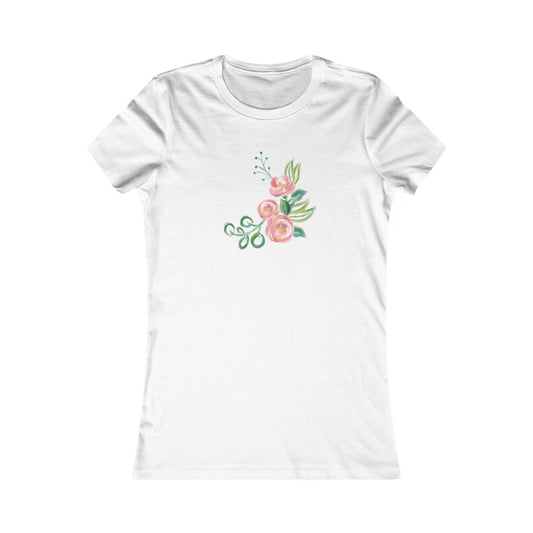 Women's Favorite T-Shirt "Pink Petal Parade" Charming Watercolor Bouquet