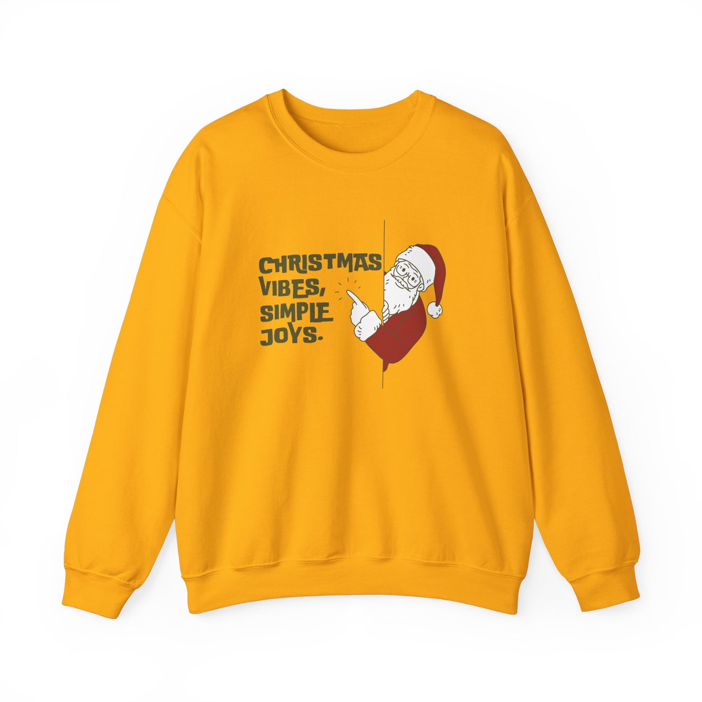 Unisex Heavy Blend Crewneck Sweatshirt Christmas Vibes Simple Joys with Santa 🎅✨