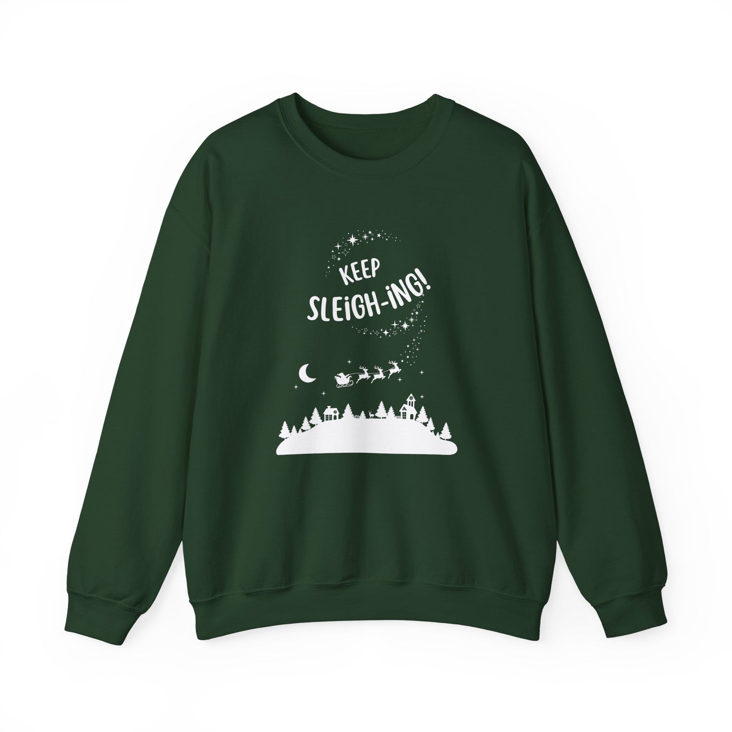 Unisex Heavy Blend Crewneck Sweatshirt Keep Sleighing 🎅✨