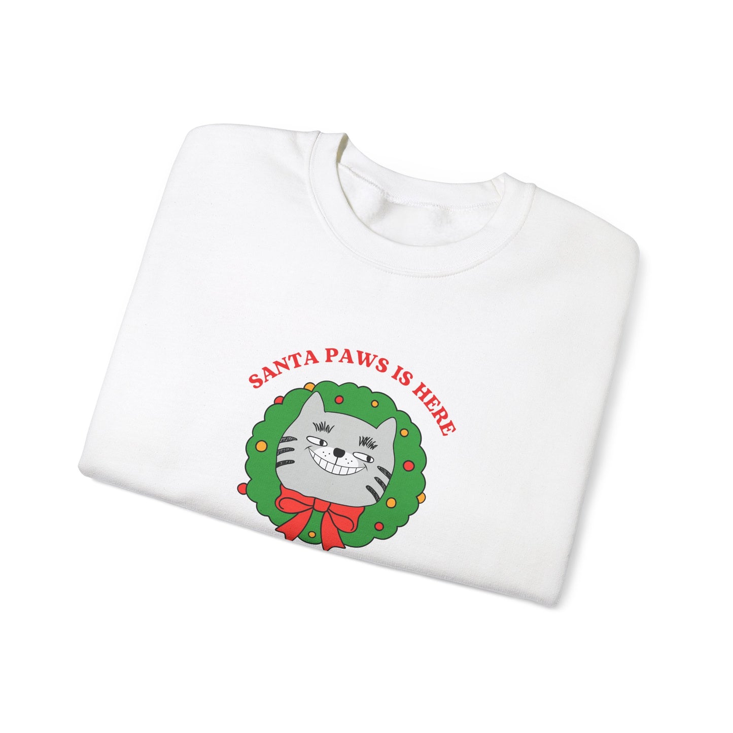 Unisex Heavy Blend Crewneck Sweatshirt Santa Paws Is Here 🎅🐾✨